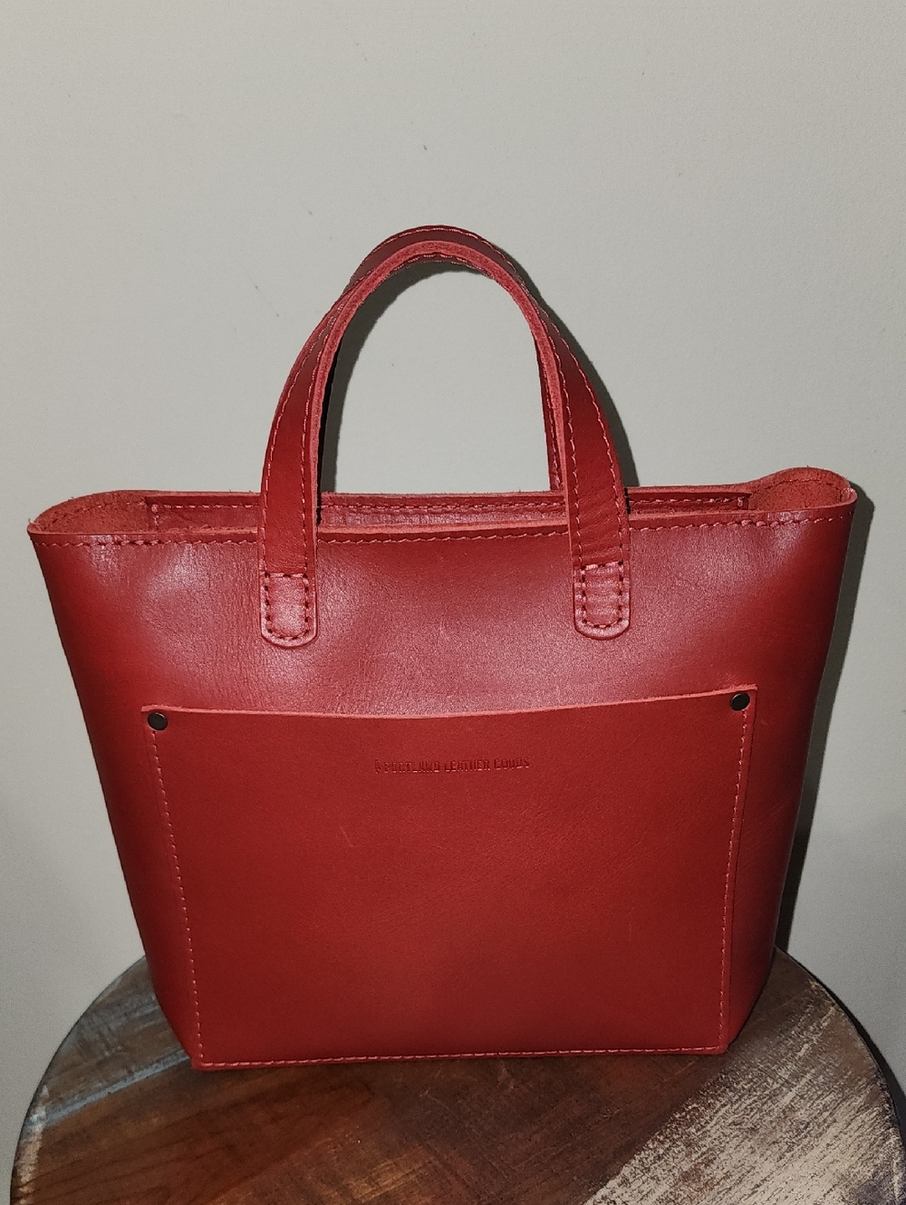 Portland Leather Goods Red Tote Crossbody Bag - Picture 15 of 16